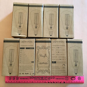 NEW 9 Boxes KingSo Vintage Edison Class Bulbs Clear 40W E12 220~240V